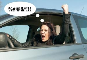 angry woman driving
